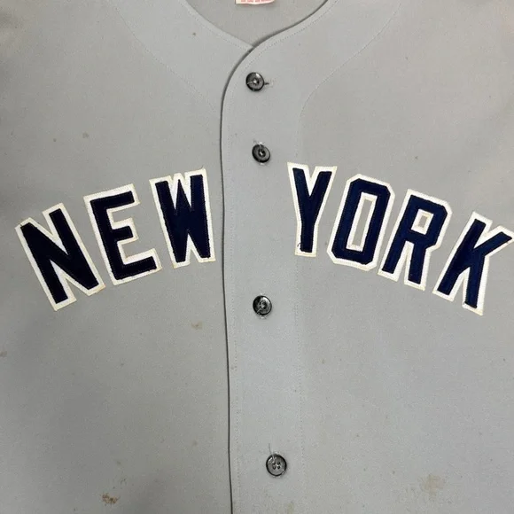 Vintage Rawlings Gray New York Baseball Jersey - Picture 3 of 14